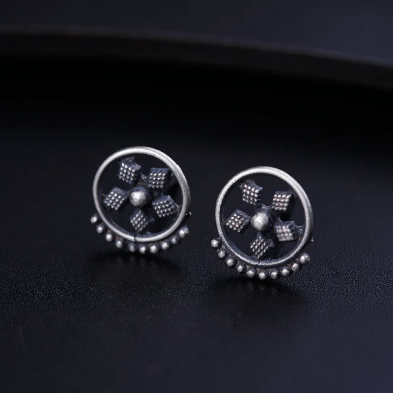 Hoop earrings with hammered textures for a boho-chic and rustic vibe-Diamond Flower Studs