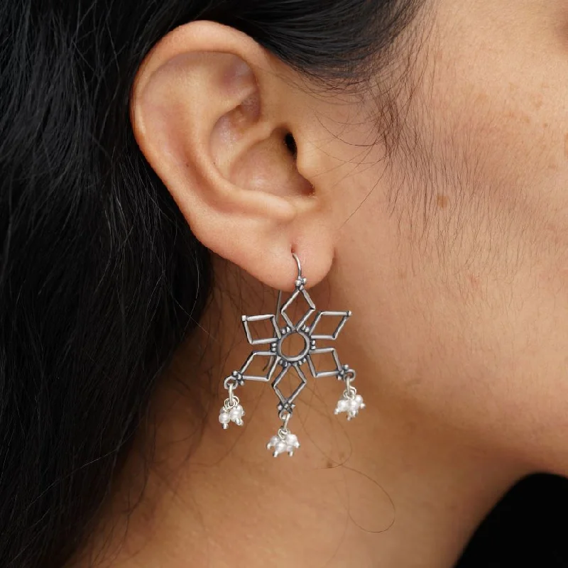 Classic hoop earrings with a thin profile for a sleek and subtle style-Filigree Earrings: Hook Style