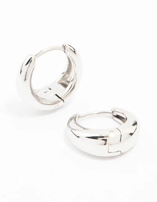 Best hoop earrings with minimal embellishments for a sleek and modern look-Waterproof Stainless Steel Mini Drop Huggie Earrings