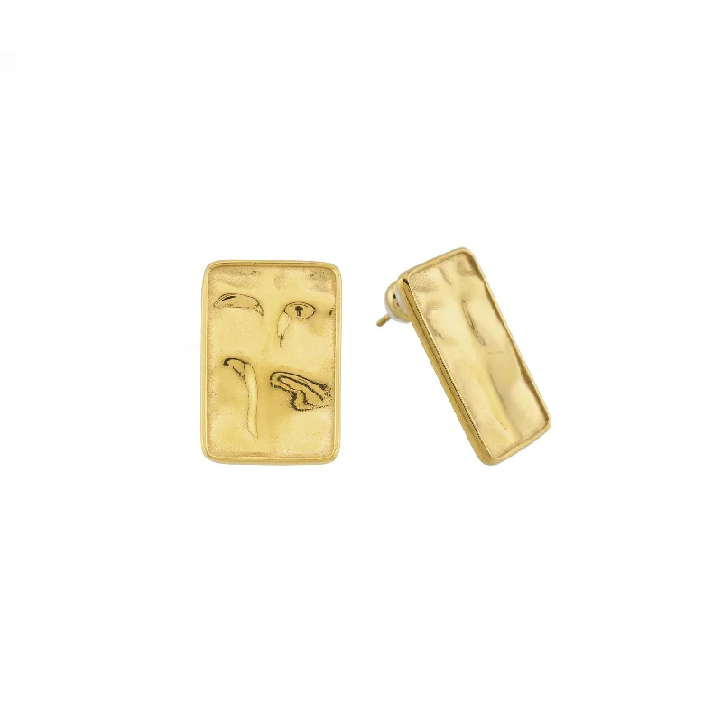 Classic hoop earrings with a thin profile for a sleek and subtle style-Statement Rectangular Studs