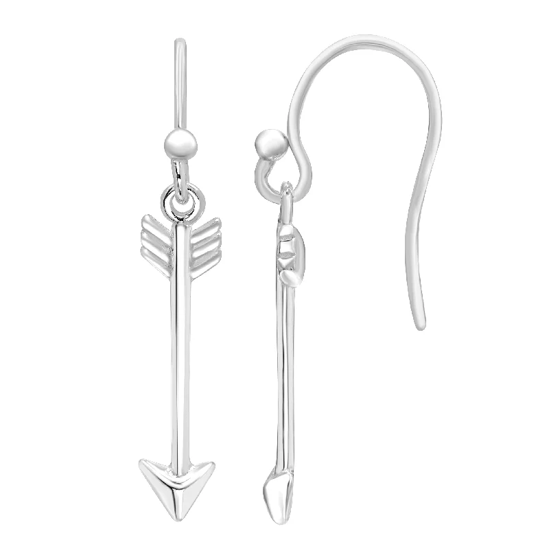 Hoop earrings with rhinestone embellishments for a glamorous and sparkling look-Sterling Silver Arrow Earrings