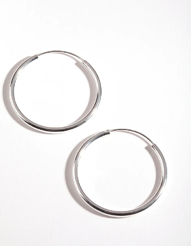 Best hoop earrings with Swarovski crystals for added sparkle and luxury-Sterling Silver 30MM Thick Hoop Earrings