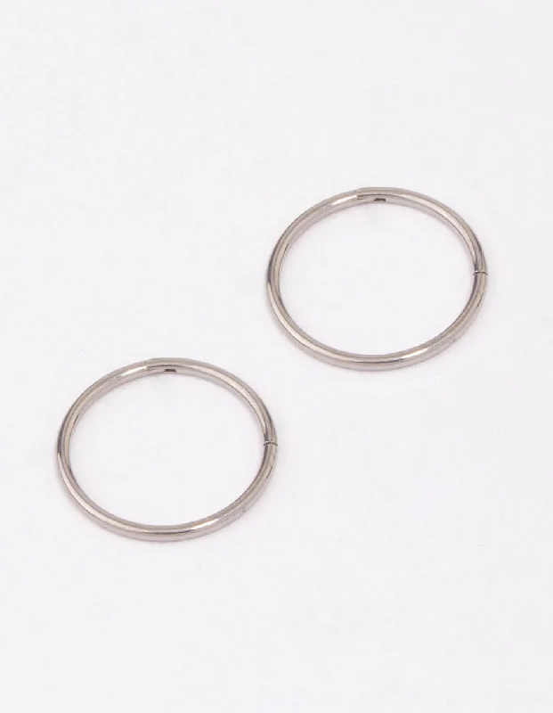 Best hoop earrings with lever-back closures for secure and easy wear-Titanium Fine Sleeper Earrings 10mm