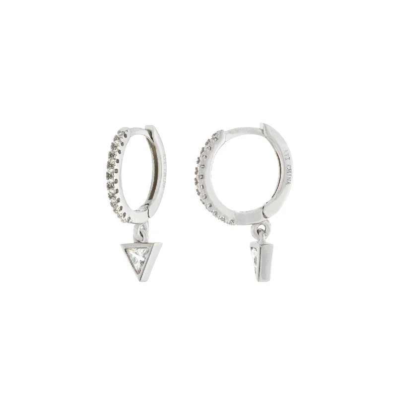 Best hoop earrings with vintage-style detailing for a nostalgic and timeless look-Triangle Huggies