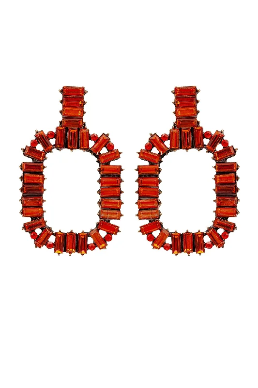 Medium hoop earrings for an everyday look with the perfect balance of style-Zahara Red Statement Earrings