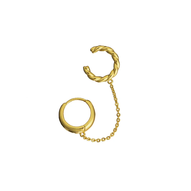 Best hoop earrings with gold for a luxurious and timeless look-Zenith + Twisted ear cuff Single