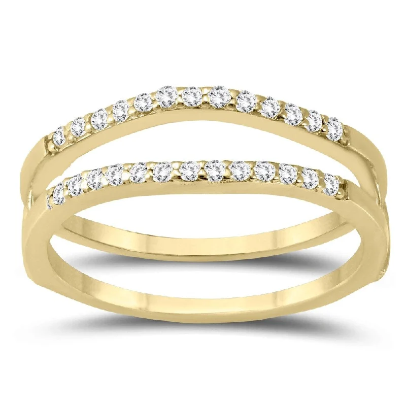 Engagement rings with spiral onyx for edge -1/4 Carat TW Diamond Insert Ring in 10K Yellow Gold