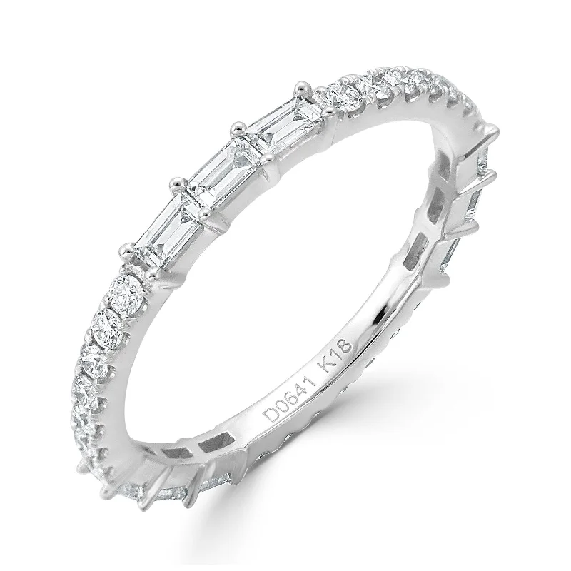 Engagement rings with sleek onyx for contrast -Joelle Diamond Baguette Eternity Band Ring 14K Gold 5/8 CT TDW