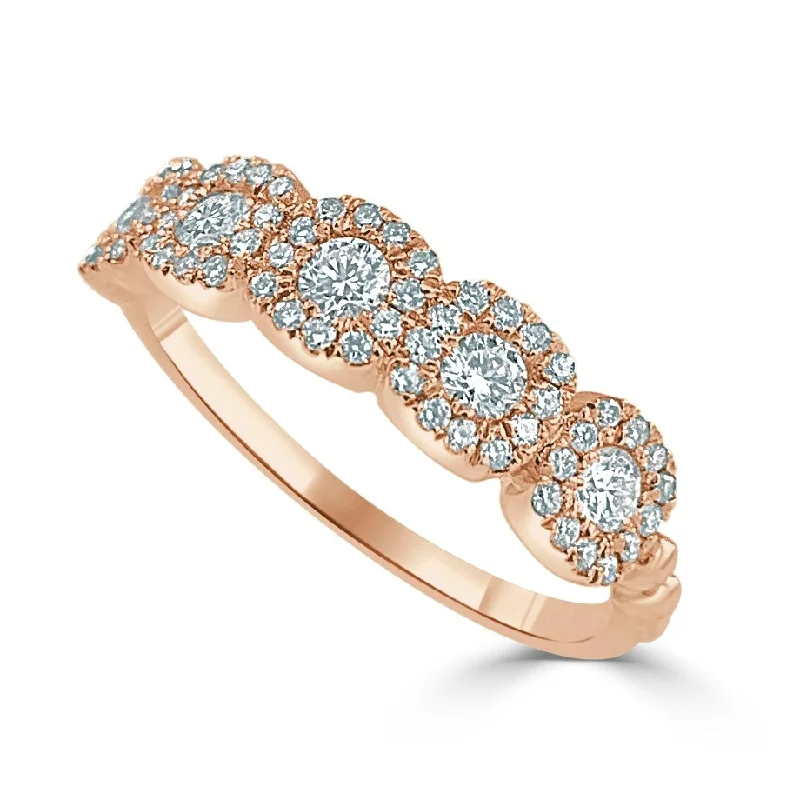 Engagement rings with vine-inspired topaz bands -Joelle Diamond Band Ring 14K Gold 3/8 CT TDW