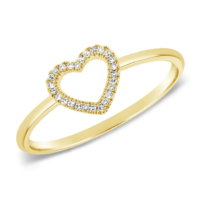 Engagement rings with crisscross onyx band designs -Joelle Diamond Open Heart Ring 1/20 ct. t.w. 14k Gold