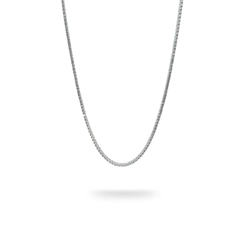 Necklaces and pendants with geometric pendants for a clean, contemporary design-3.02ctw Diamond Tennis Necklace