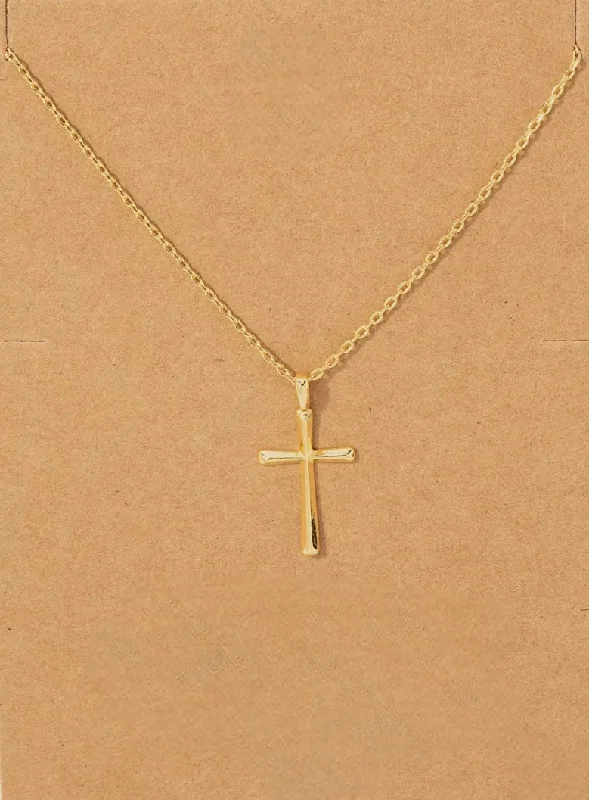 Simple necklaces and pendants with bar pendants for a sleek modern design-Adah Dainty Cross Necklace