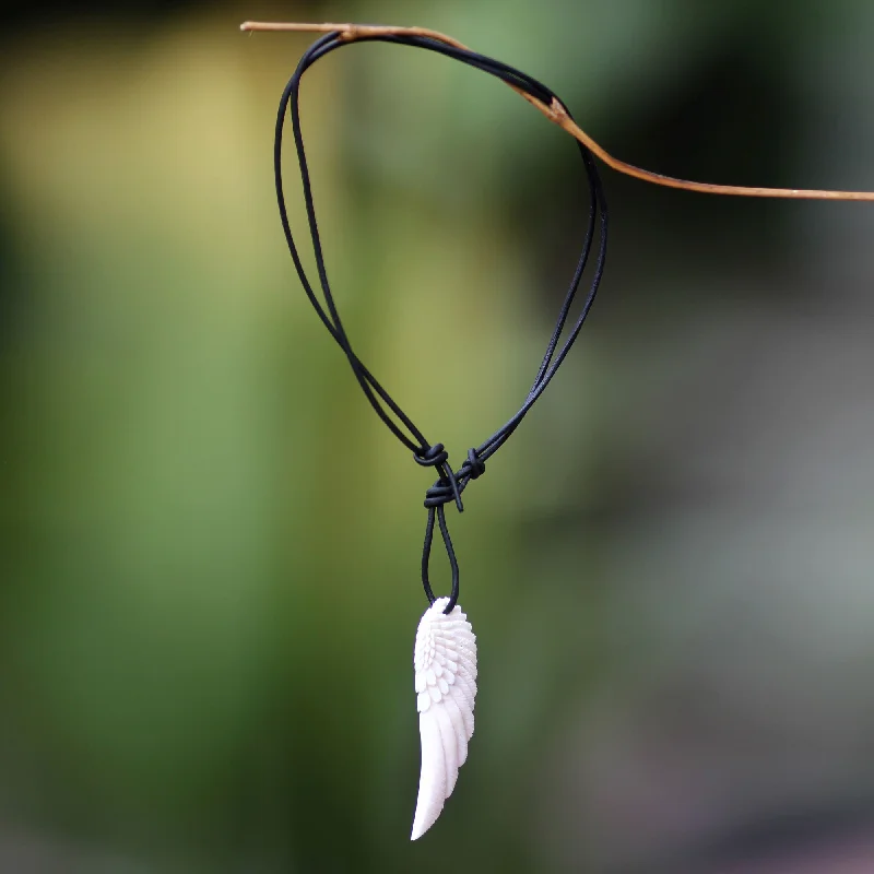 Necklaces and pendants with clear quartz for a pure and radiant look-Angel Wing Men's Pendant Necklace