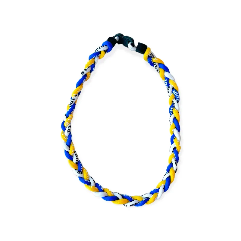 Best necklaces and pendants with intertwined designs for a symbol of unity-Blue + Yellow Sports Necklace