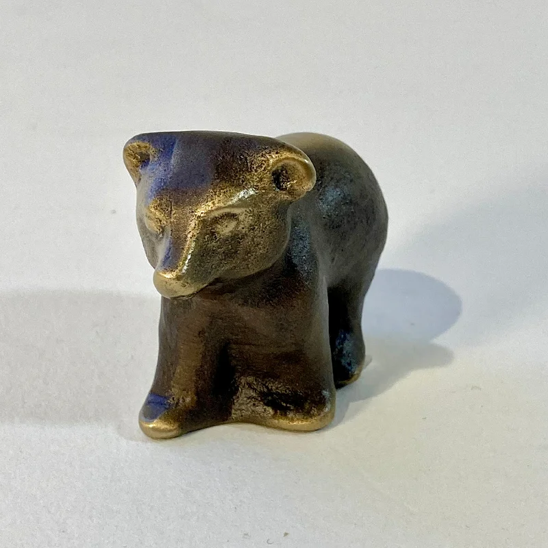 Necklaces and pendants with ocean-inspired designs for a refreshing, beachy feel-Cast Bronze First Born Bear Cub