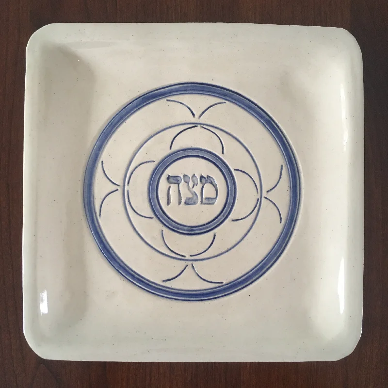 Unique necklaces and pendants with artistic shapes for a creative, one-of-a-kind design-Ceramic Matzah Plate