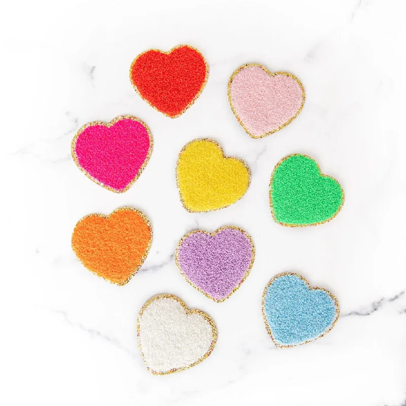 Necklaces and pendants with zodiac constellation designs for an astrological touch-Chenille Heart Patches