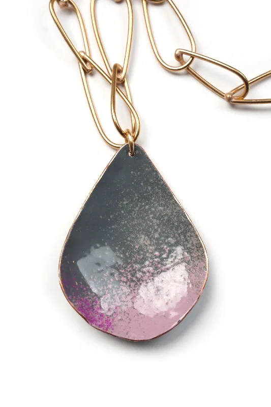 Best necklaces and pendants with heart-shaped designs for a romantic look-Chroma Necklace in Bronze, Storm Grey, and Dusty Mauve