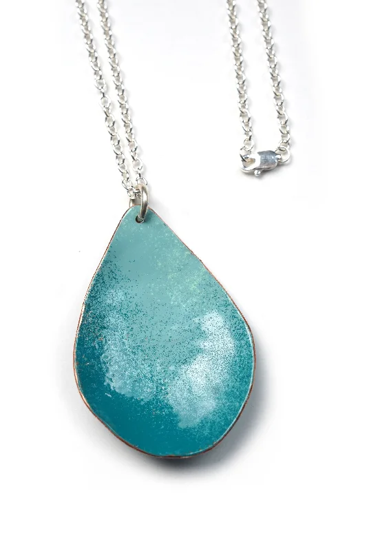 Best necklaces and pendants with intertwined designs for a symbol of unity-Chroma Pendant in Faded Teal and Bold Teal