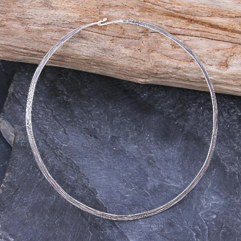 Elegant necklaces and pendants with infinity symbols for timeless designs-Clear Mind Hand Crafted Sterling Silver Choker from Thailand