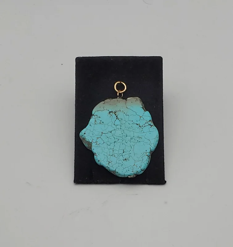 Elegant necklaces and pendants with gold chains for a chic, timeless appearance-Free-Form Turquoise Slice Pendant