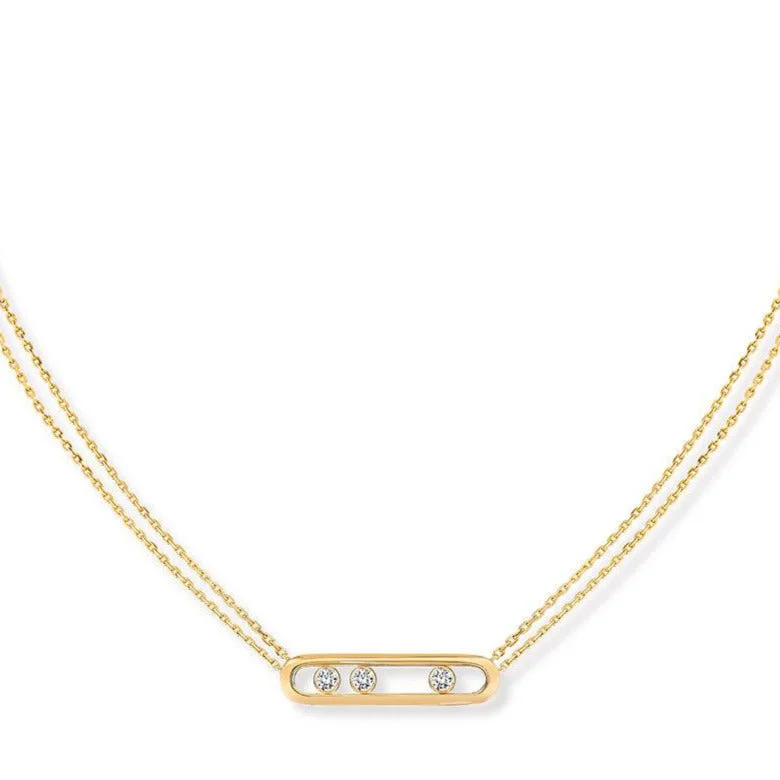 Necklaces and pendants with crescent moon designs for a celestial and mystical feel-0.30ctw Yellow Gold Diamond Necklace