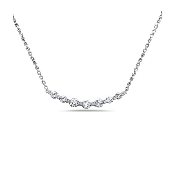 Best necklaces and pendants with butterfly wings for a delicate, graceful style-Diamond Curved Bar Necklace