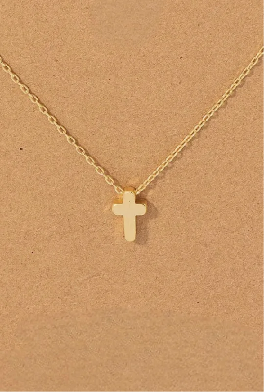 Stunning necklaces and pendants with birthstone pendants for a personal touch-Elisha Mini Cross Necklace