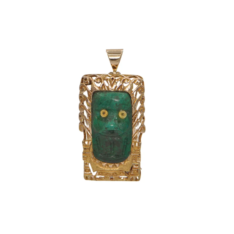 Necklaces and pendants with pearls for a classic and sophisticated touch-Estate Aztec Totem 18K Gold Pendant/Brooch