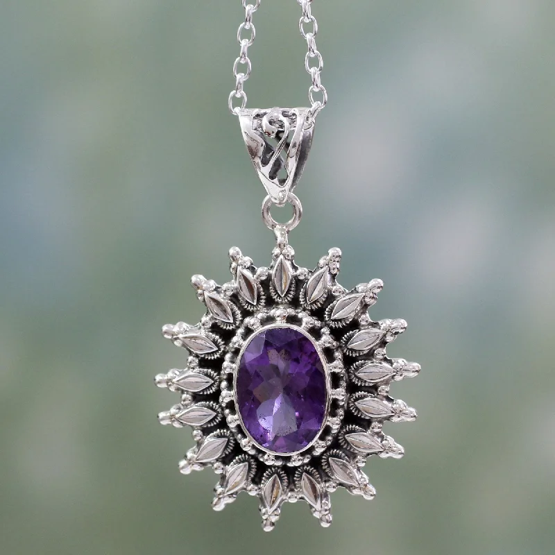 Stunning necklaces and pendants with jade gemstones for a calming green hue-Eternal Radiance Amethyst  Pendant Necklace