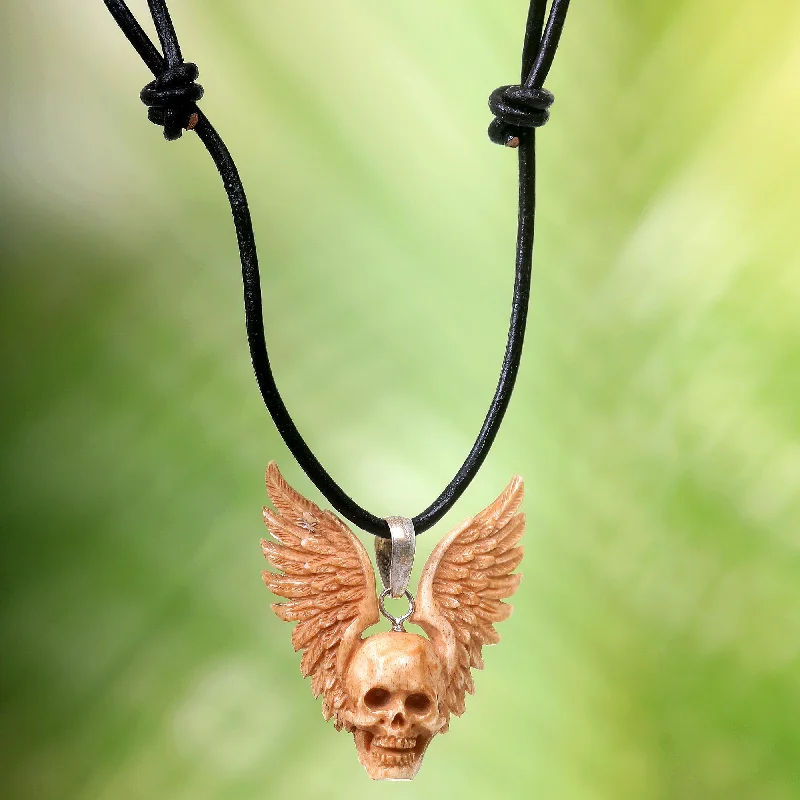 Best necklaces and pendants with layered designs for a chic, stacked look-Flying Skull Cow Bone Pendant Necklace