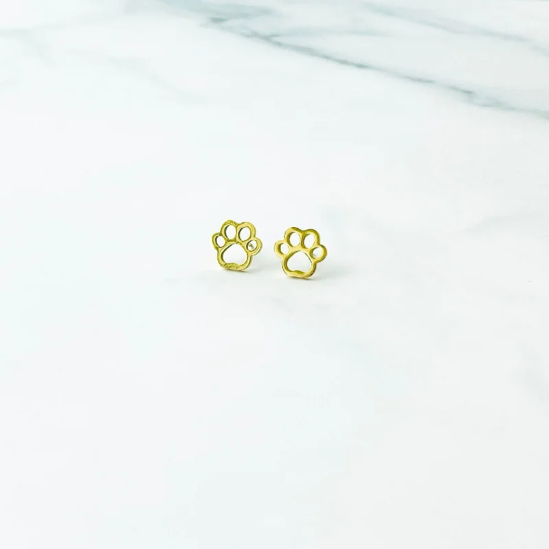 Unique necklaces and pendants with artistic shapes for a creative, one-of-a-kind design-Gold Paw Studs