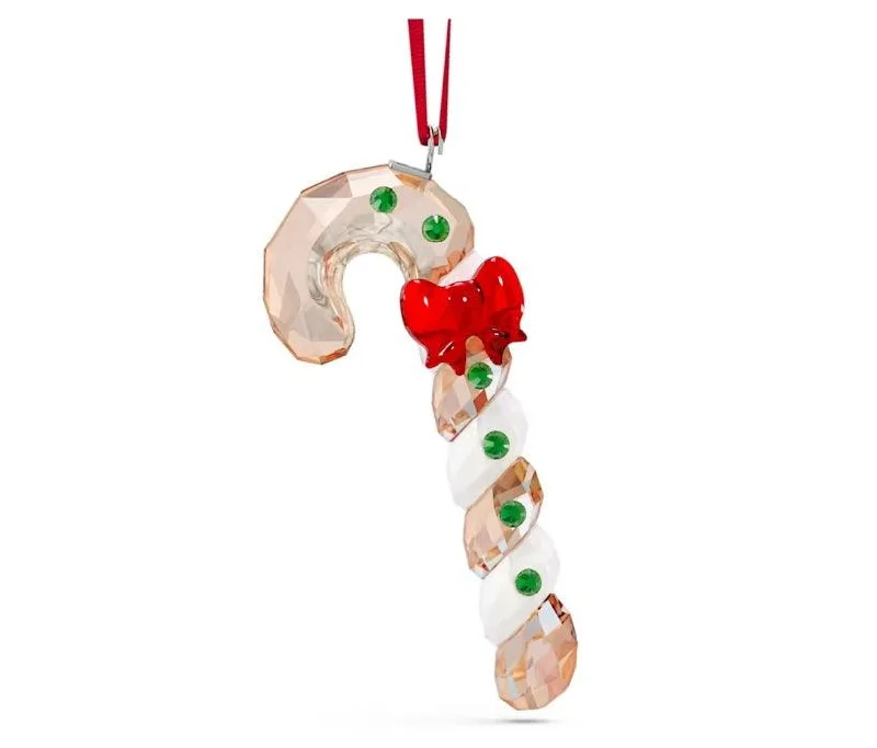 Unique necklaces and pendants with custom birthstone arrangements for personalization-Holiday Cheers Gingerbread Candy Cane Ornament