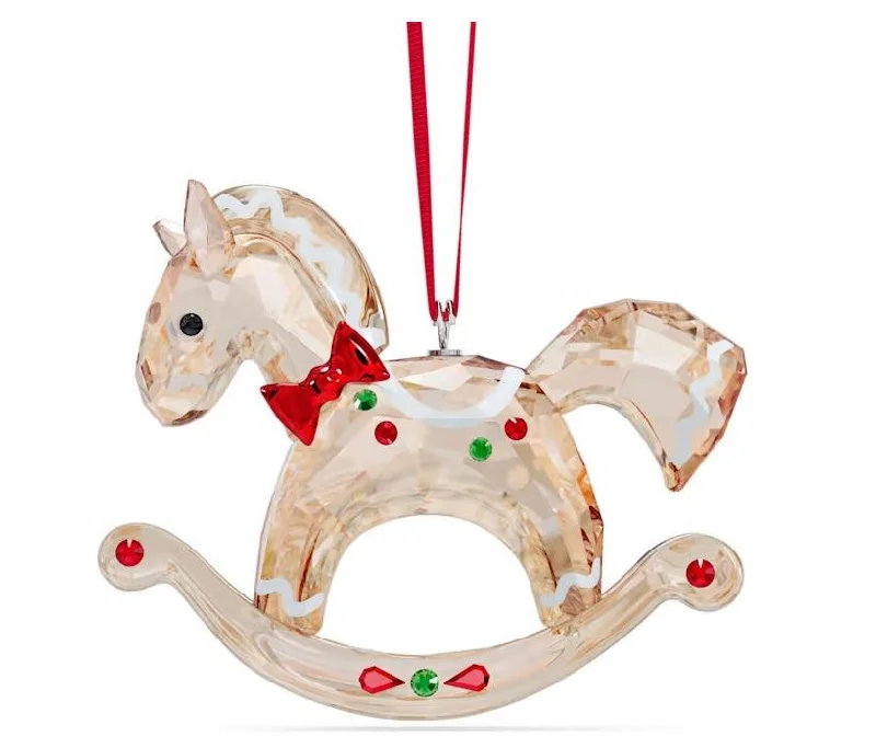 Best necklaces and pendants with vintage lockets for a nostalgic, sentimental look-Holiday Cheers Gingerbread Rocking Horse Ornament