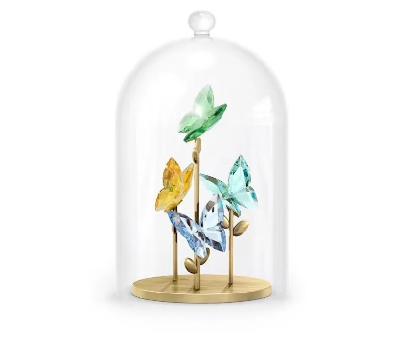 Stunning necklaces and pendants with jade gemstones for a calming green hue-Jungle Beats Butterfly Bell Jar