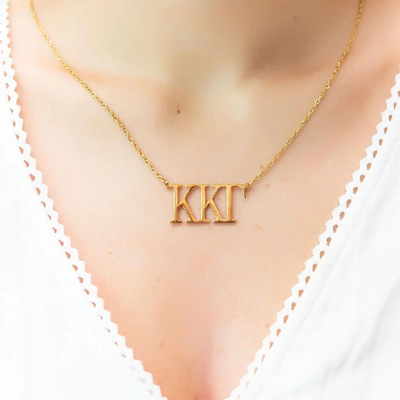 Necklaces and pendants with love knot designs for a romantic, meaningful symbol-Kappa Kappa Gamma Nameplate Necklace