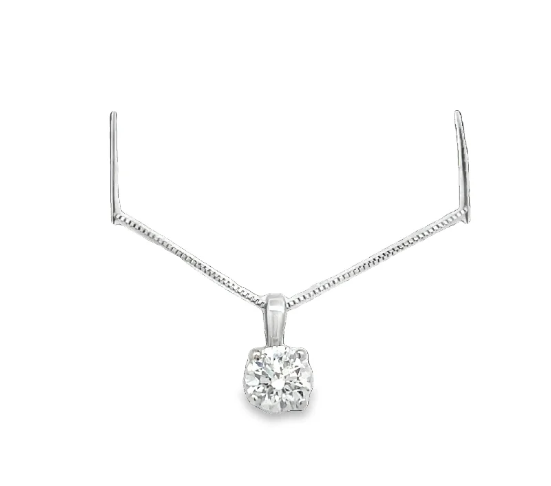 Necklaces and pendants with star-shaped designs for a whimsical, celestial touch-LAB GROWN ROUND DIAMOND 0.55CT SOLITAIRE DROP PENDANT