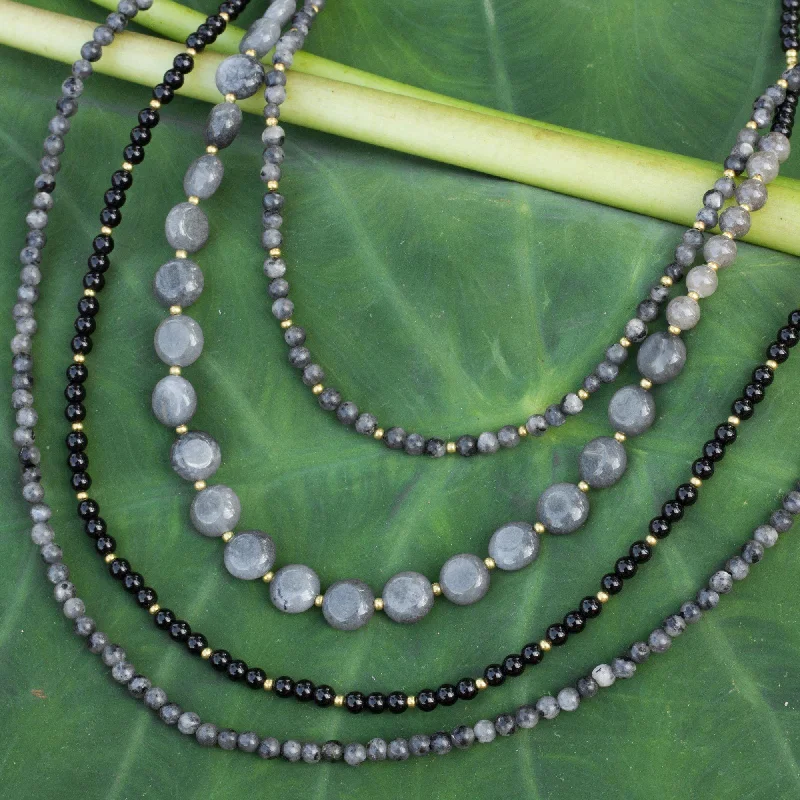 Beautiful necklaces and pendants with natural stones for an earthy, organic vibe-MultiStrand Gemstone Beaded Necklace