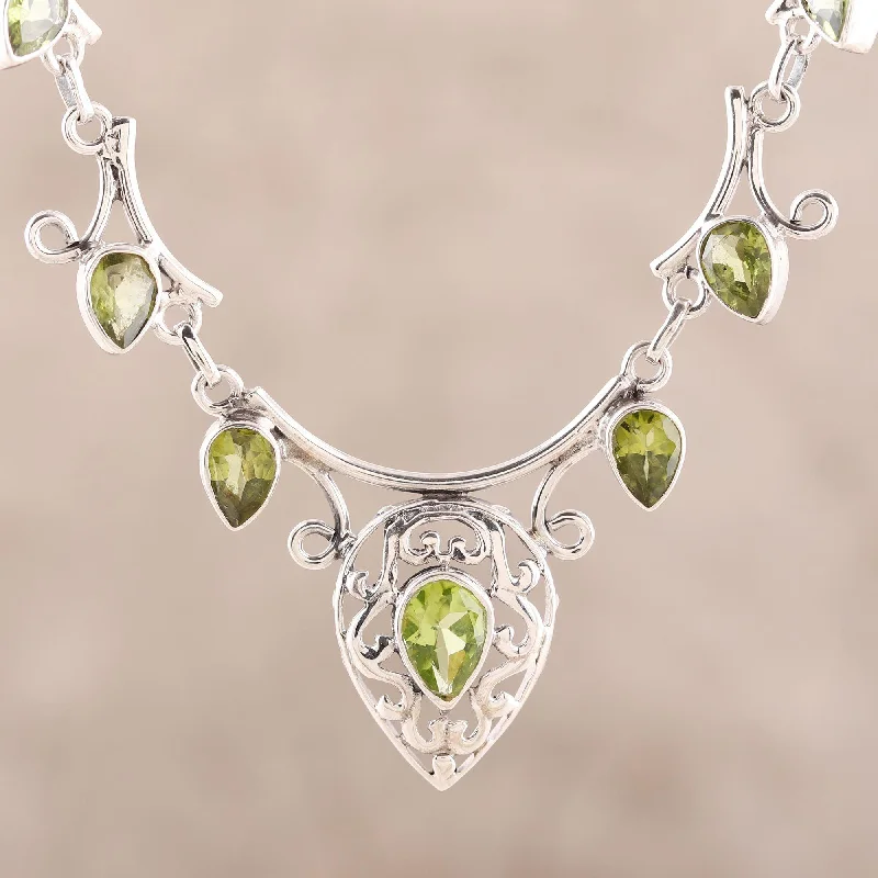 Best necklaces and pendants with infinity hearts for a romantic, eternal symbol-Peridot & Sterling Silver Garden Necklace