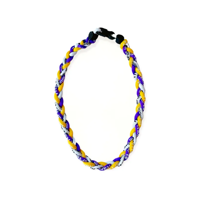 Best necklaces and pendants with layered designs for a chic, stacked look-Purple + Yellow Sports Necklace