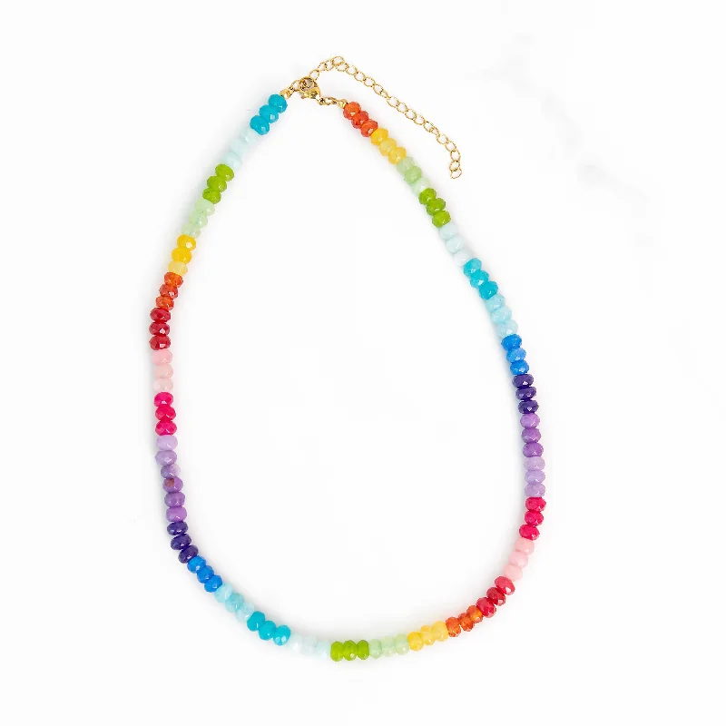 Necklaces and pendants with diamond pendants for a luxurious sparkling effect-Rainbow Gemstone Necklace