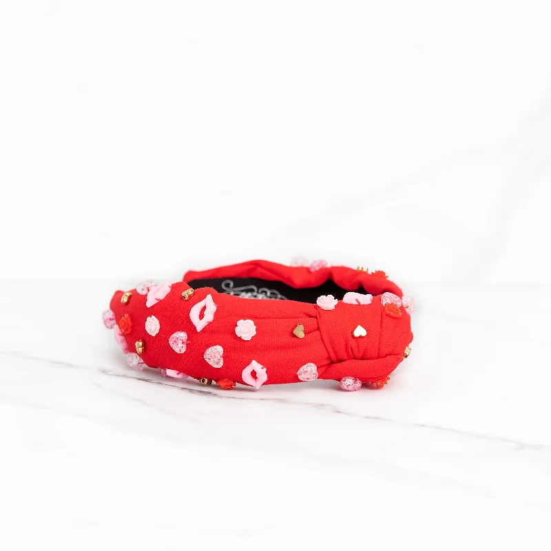 Trendy necklaces and pendants with statement pieces for a bold fashion statement-Red Kisses & Hugs Headband