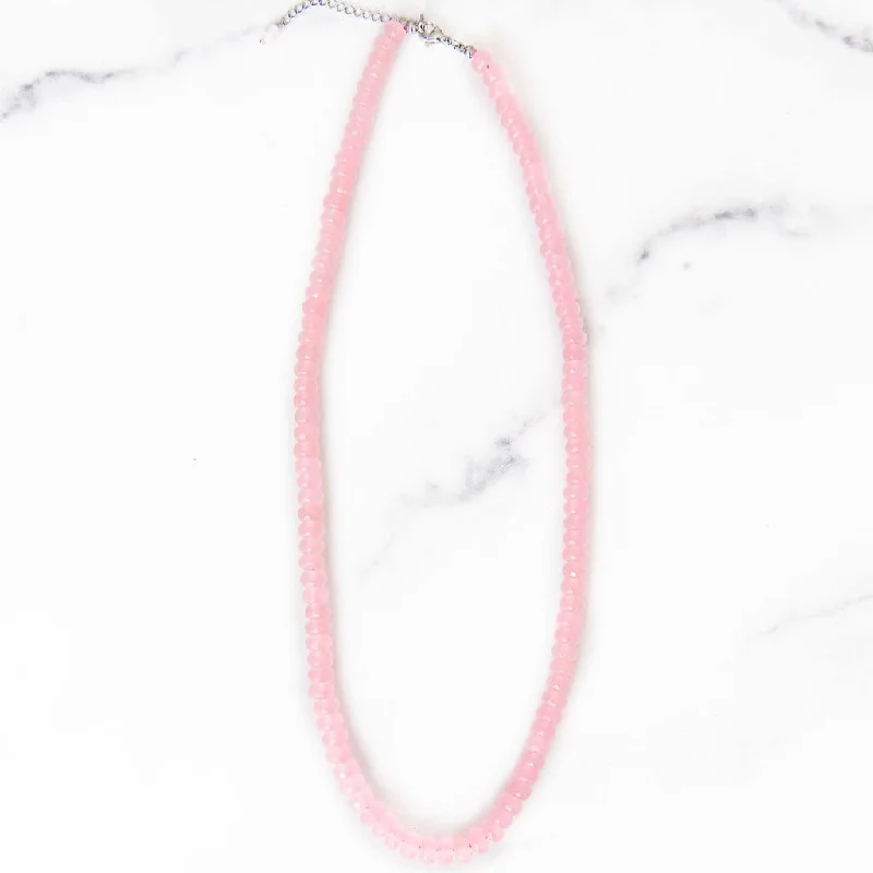 Elegant necklaces and pendants with infinity symbols for timeless designs-Rose Quartz Gemstone Necklace