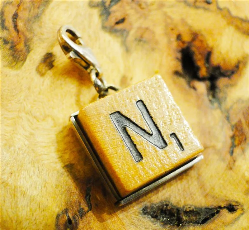 Simple necklaces and pendants with bar pendants for a sleek modern design-Scrabble Charm "N"