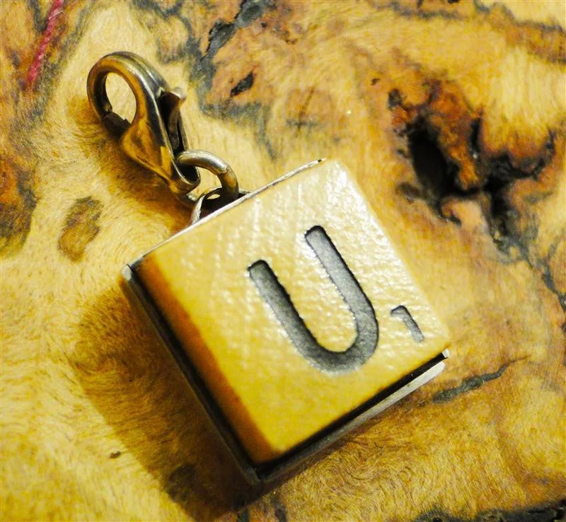 Best necklaces and pendants with zodiac signs for a celestial, astrology-inspired vibe-Scrabble Charm "U"