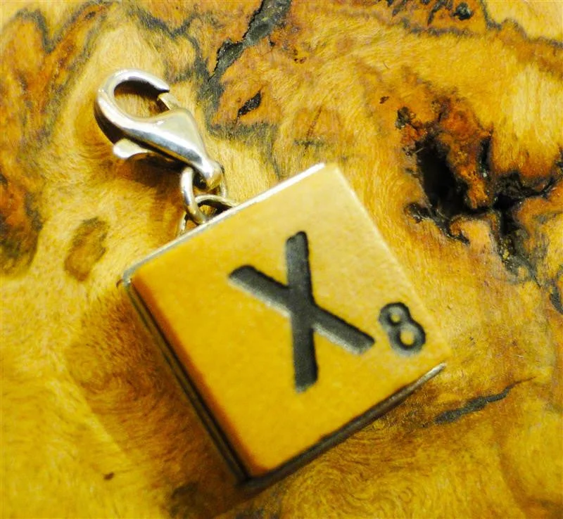 Best necklaces and pendants with gemstone clusters for a bold and colorful effect-Scrabble Charm "X"