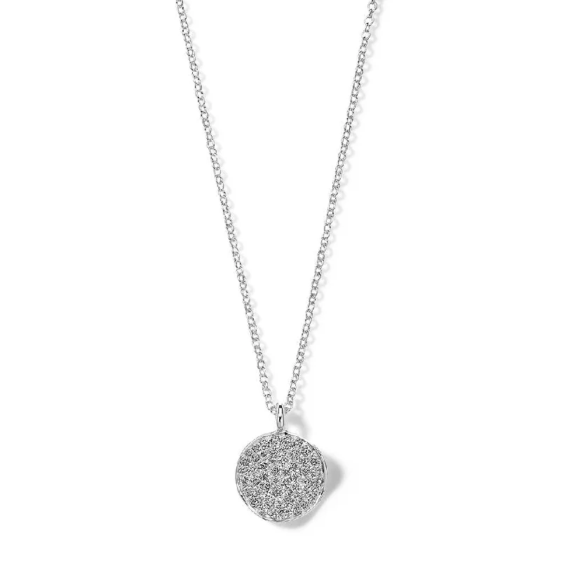 Stylish necklaces and pendants with diamonds for a glamorous and elegant look-Small Flower Pendant Necklace in Sterling Silver with Diamonds