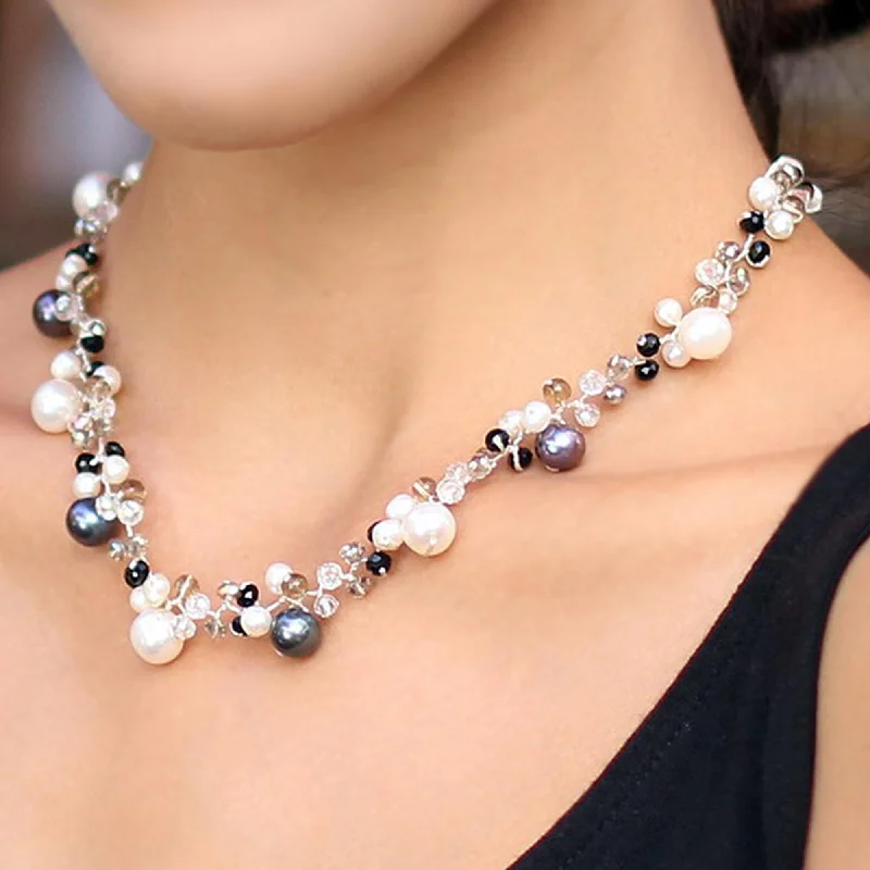 Best necklaces and pendants with gemstone clusters for a bold and colorful effect-Spark of Romance Pearl Choker Necklace