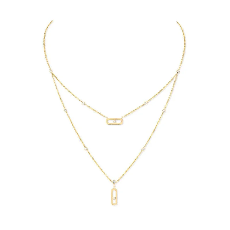 Elegant necklaces and pendants with gold chains for a chic, timeless appearance-0.32ctw Two-Row Yellow Gold Diamond Necklace