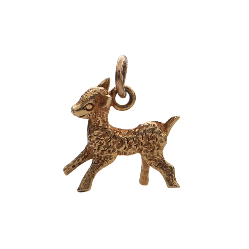 Stunning necklaces and pendants with ruby gemstones for a luxurious red hue-Vintage 14K Yellow Gold baby Goat Charm